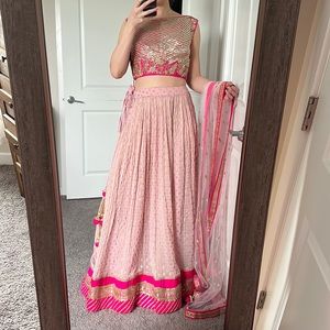 Pink Embroidered Lehenga size S/M